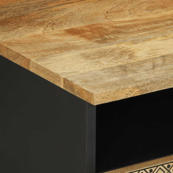 vidaXL Tavolino da Salotto Nero 80x54x40cm Legno Massello Mango Grezzo