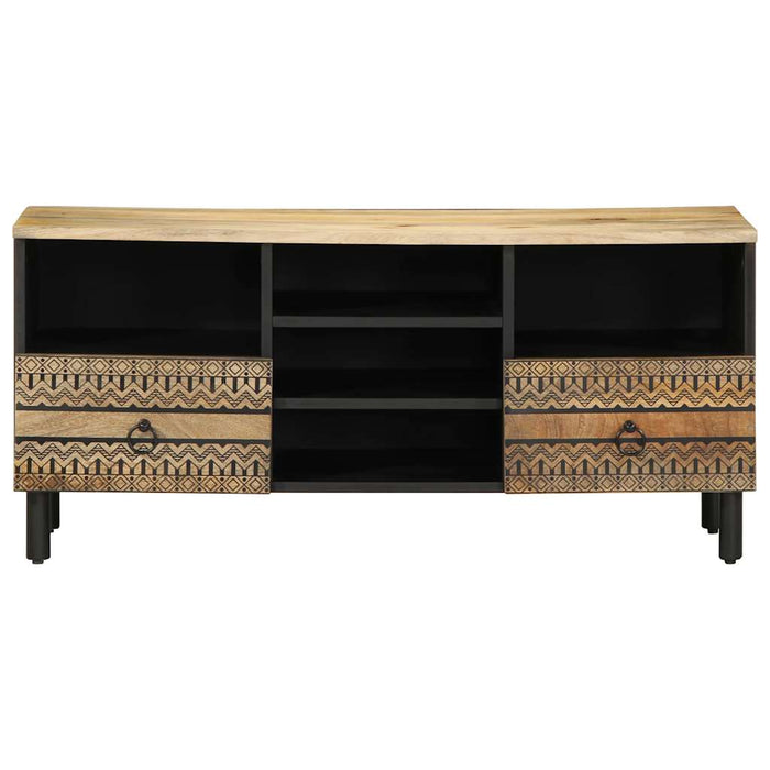 Mobile Porta TV-Mobile per TV-Credenza TV Nero 100x33,5x46 cm Legno Massello Mango Grezzo