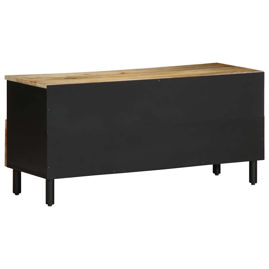 Mobile Porta TV-Mobile per TV-Credenza TV Nero 100x33,5x46 cm Legno Massello Mango Grezzo