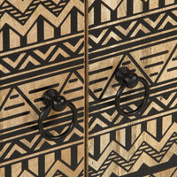 vidaXL Mobile Lavabo da Bagno Nero 62x33x58 cm Legno Massello di Mango