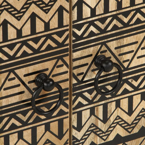 vidaXL Mobile Lavabo da Bagno Nero 62x33x58 cm Legno Massello di Mango