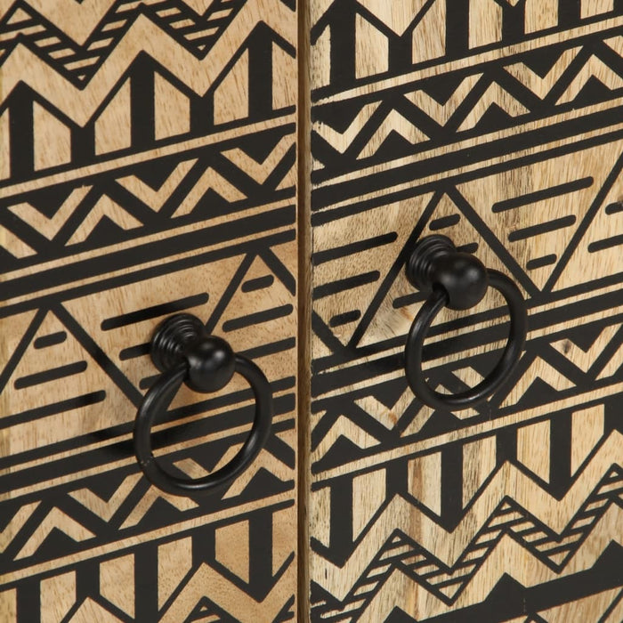 vidaXL Mobile Lavabo da Bagno Nero 62x33x58 cm Legno Massello di Mango