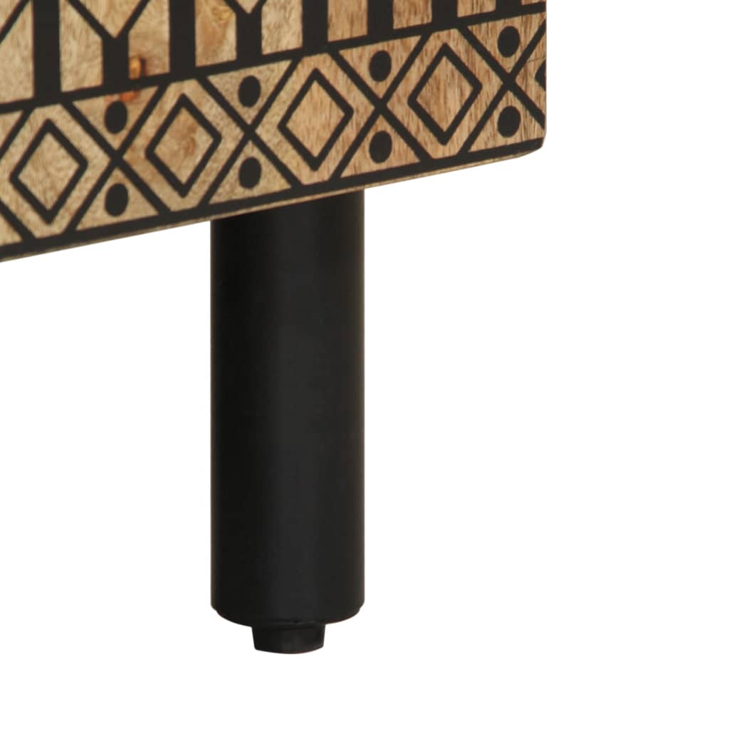 vidaXL Mobile Lavabo da Bagno Nero 62x33x58 cm Legno Massello di Mango