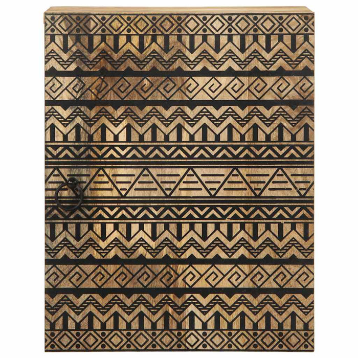 Mobile Pensile da Bagno Nero 38x33,5x48 cm Legno Massello Mango 4018648