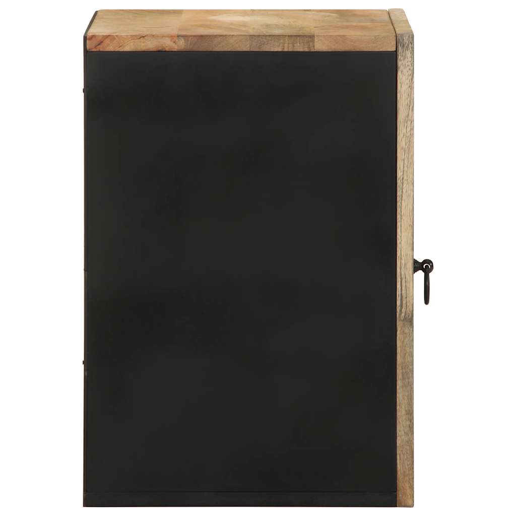 Mobile Pensile da Bagno Nero 38x33,5x48 cm Legno Massello Mango 4018648
