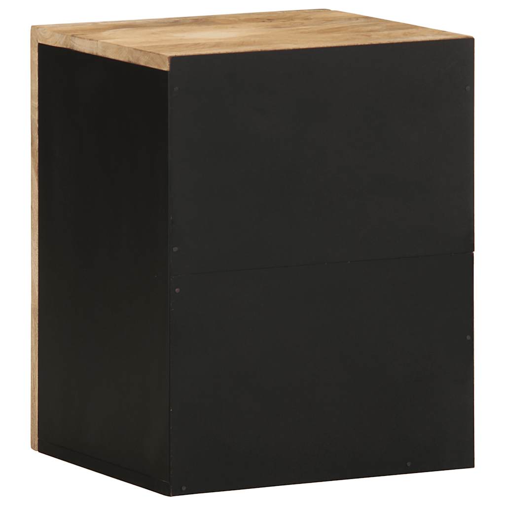 Mobile Pensile da Bagno Nero 38x33,5x48 cm Legno Massello Mango 4018648