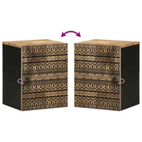 vidaXL Mobile Pensile da Bagno Nero 38x33,5x48 cm Legno Massello Mango