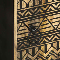 vidaXL Mobile Pensile da Bagno Nero 38x33,5x48 cm Legno Massello Mango