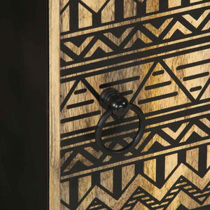 vidaXL Mobile Pensile da Bagno Nero 38x33,5x48 cm Legno Massello Mango