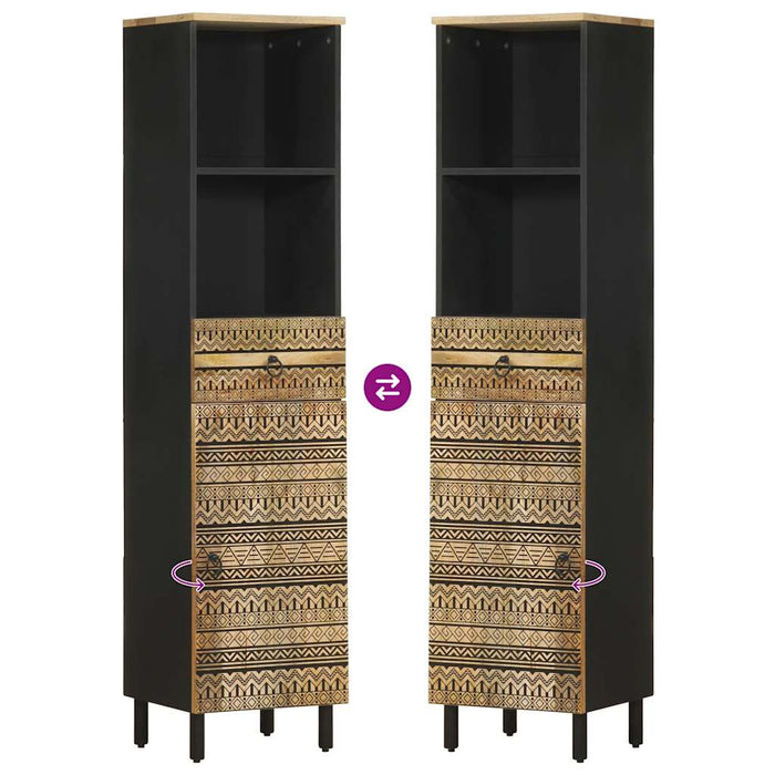 Mobile da Bagno 38x33,5x160 cm in Legno Massello di Mango