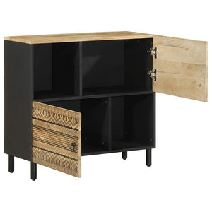 Credenza-Buffet-Armadio da cucina 80x33,5x75 cm in Legno Massello di Mango Grezzo