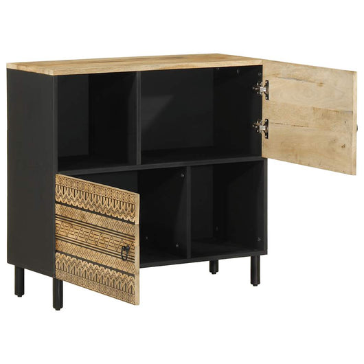 vidaXL Credenza 80x33,5x75 cm in Legno Massello di Mango Grezzo