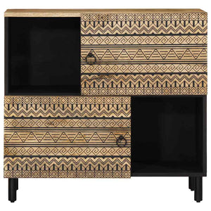 vidaXL Credenza 80x33,5x75 cm in Legno Massello di Mango Grezzo