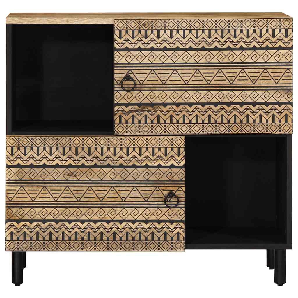 Credenza-Buffet-Armadio da cucina 80x33,5x75 cm in Legno Massello di Mango Grezzo