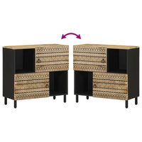 vidaXL Credenza 80x33,5x75 cm in Legno Massello di Mango Grezzo