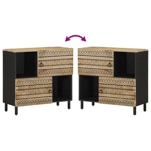 vidaXL Credenza 80x33,5x75 cm in Legno Massello di Mango Grezzo