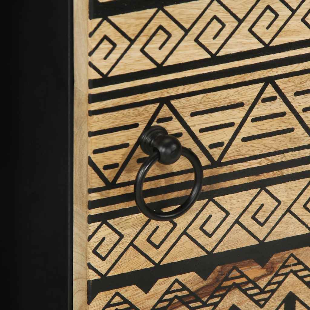 Credenza-Buffet-Armadio da cucina 80x33,5x75 cm in Legno Massello di Mango Grezzo