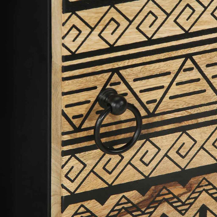 Credenza-Buffet-Armadio da cucina 80x33,5x75 cm in Legno Massello di Mango Grezzo