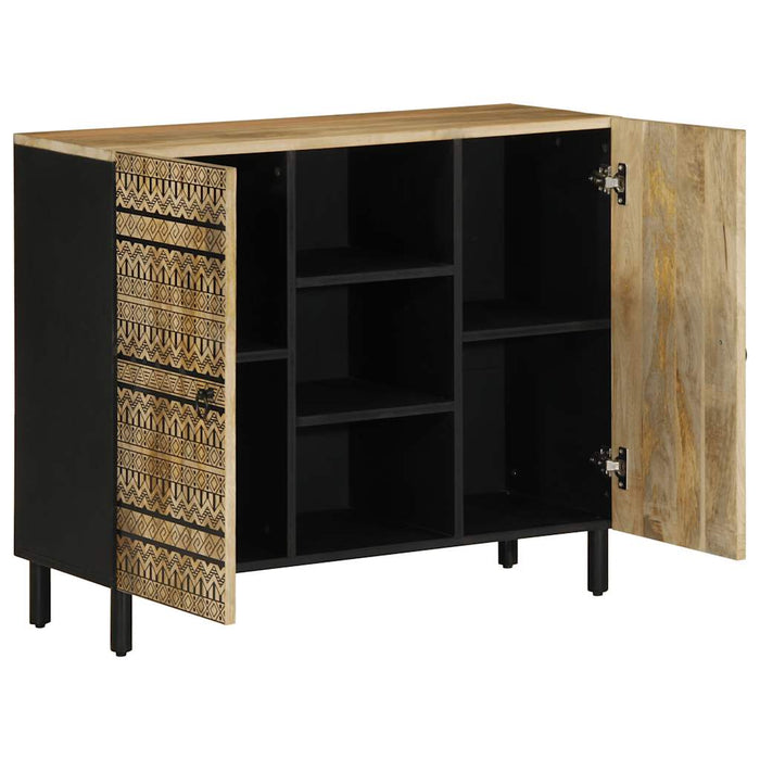 vidaXL Credenza 90x33,5x75 cm in Legno Massello di Mango Grezzo