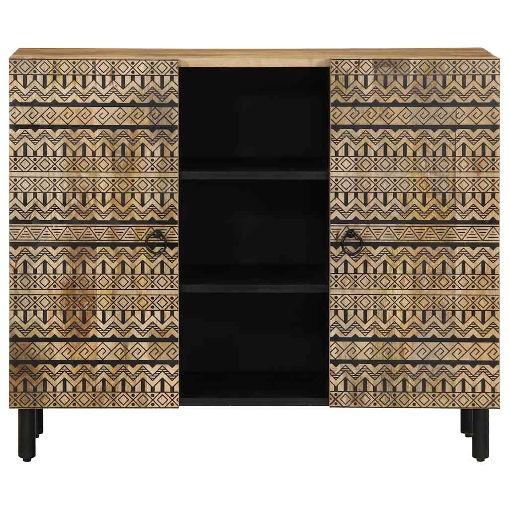 Credenza-Buffet-Armadio da cucina 90x33,5x75 cm in Legno Massello di Mango Grezzo