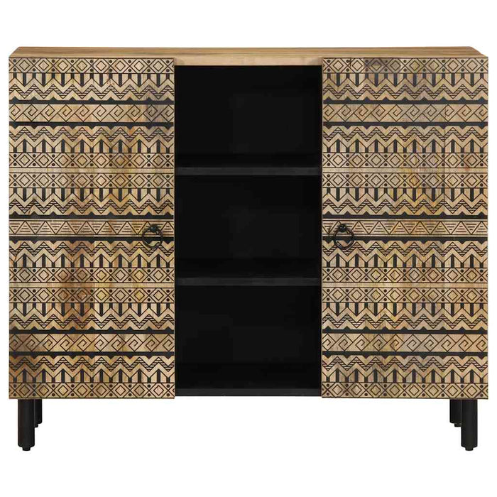 Credenza-Buffet-Armadio da cucina 90x33,5x75 cm in Legno Massello di Mango Grezzo