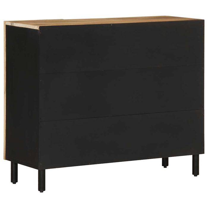 Credenza-Buffet-Armadio da cucina 90x33,5x75 cm in Legno Massello di Mango Grezzo