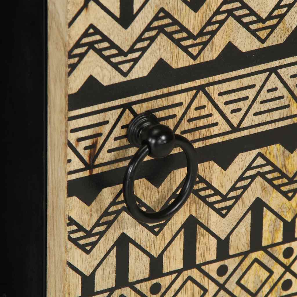 vidaXL Credenza 90x33,5x75 cm in Legno Massello di Mango Grezzo