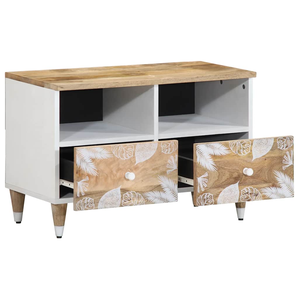 Mobile Porta TV-Mobile per TV-Credenza TV 70x33,5x46 cm in Legno Massello di Mango