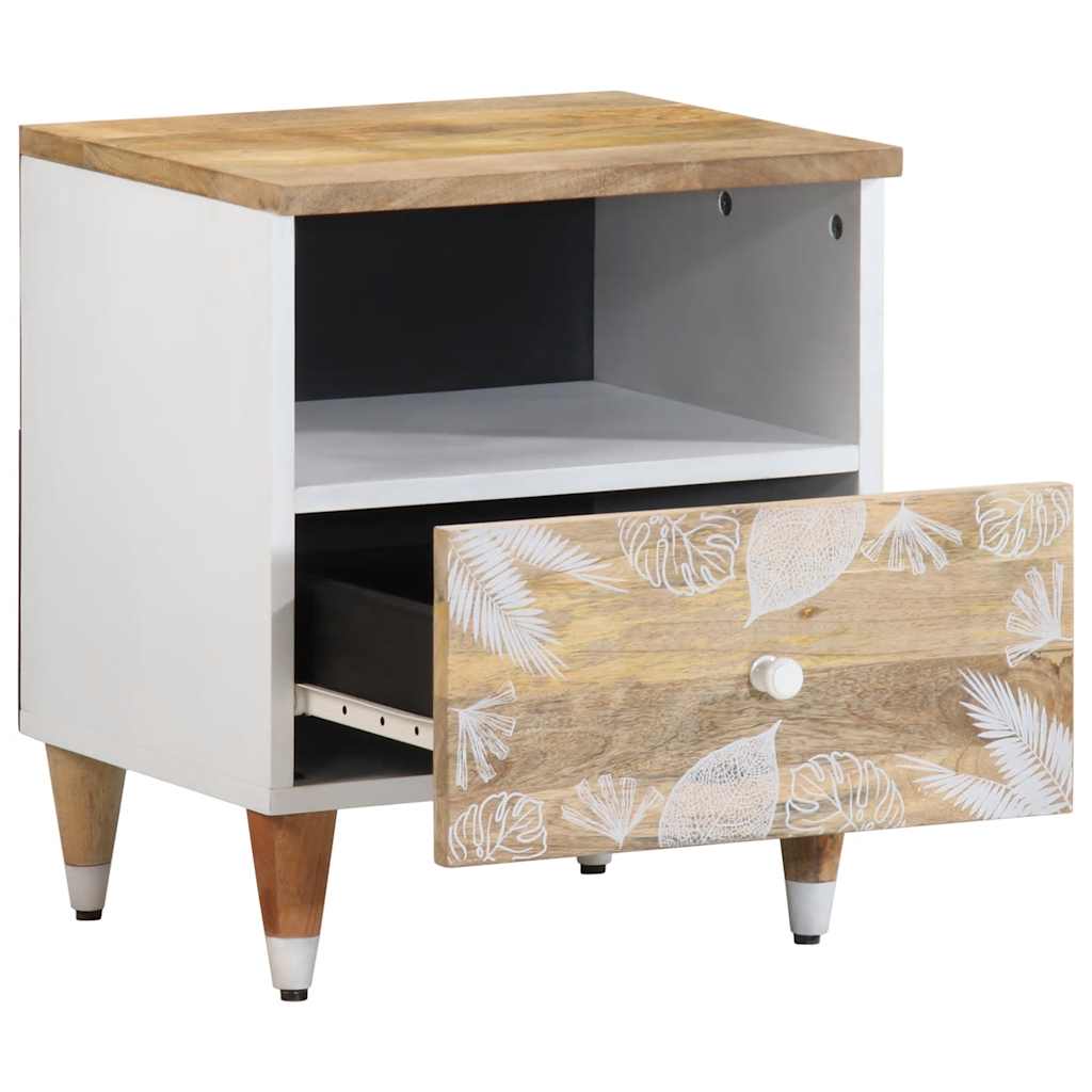 Comodini 2pz 40x33x46 cm in Legno Massello di Mango