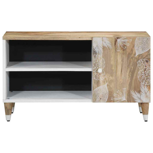 Mobile Porta TV-Mobile per TV-Credenza TV 80x31,5x46 cm in Legno Massello di Mango 493836