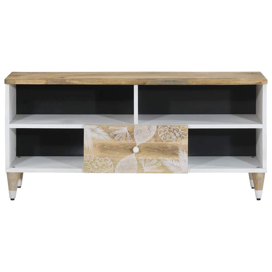Mobile Porta TV-Mobile per TV-Credenza TV 100x33,5x46 cm in Legno Massello di Mango 303731