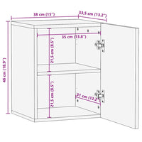 Mobile Pensile da Bagno 38x33,5x48 cm in Legno Massello Mango 4018684