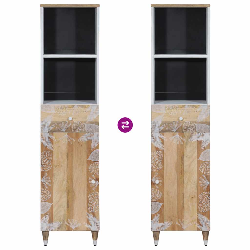 Mobile da Bagno 38x33,5x160 cm in Legno Massello di Mango 4018686