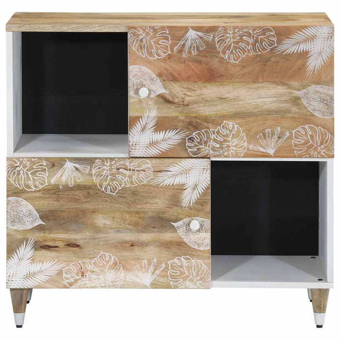 Credenza-Buffet-Armadio da cucina 80x33,5x75 cm in Legno Massello di Mango