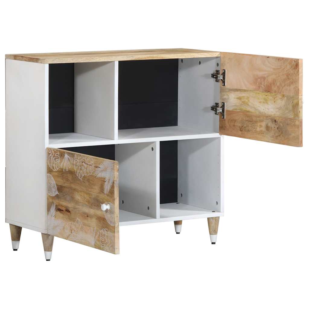 Credenza-Buffet-Armadio da cucina 80x33,5x75 cm in Legno Massello di Mango