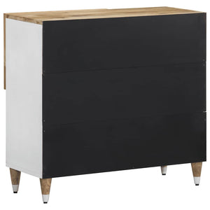 Credenza-Buffet-Armadio da cucina 80x33,5x75 cm in Legno Massello di Mango