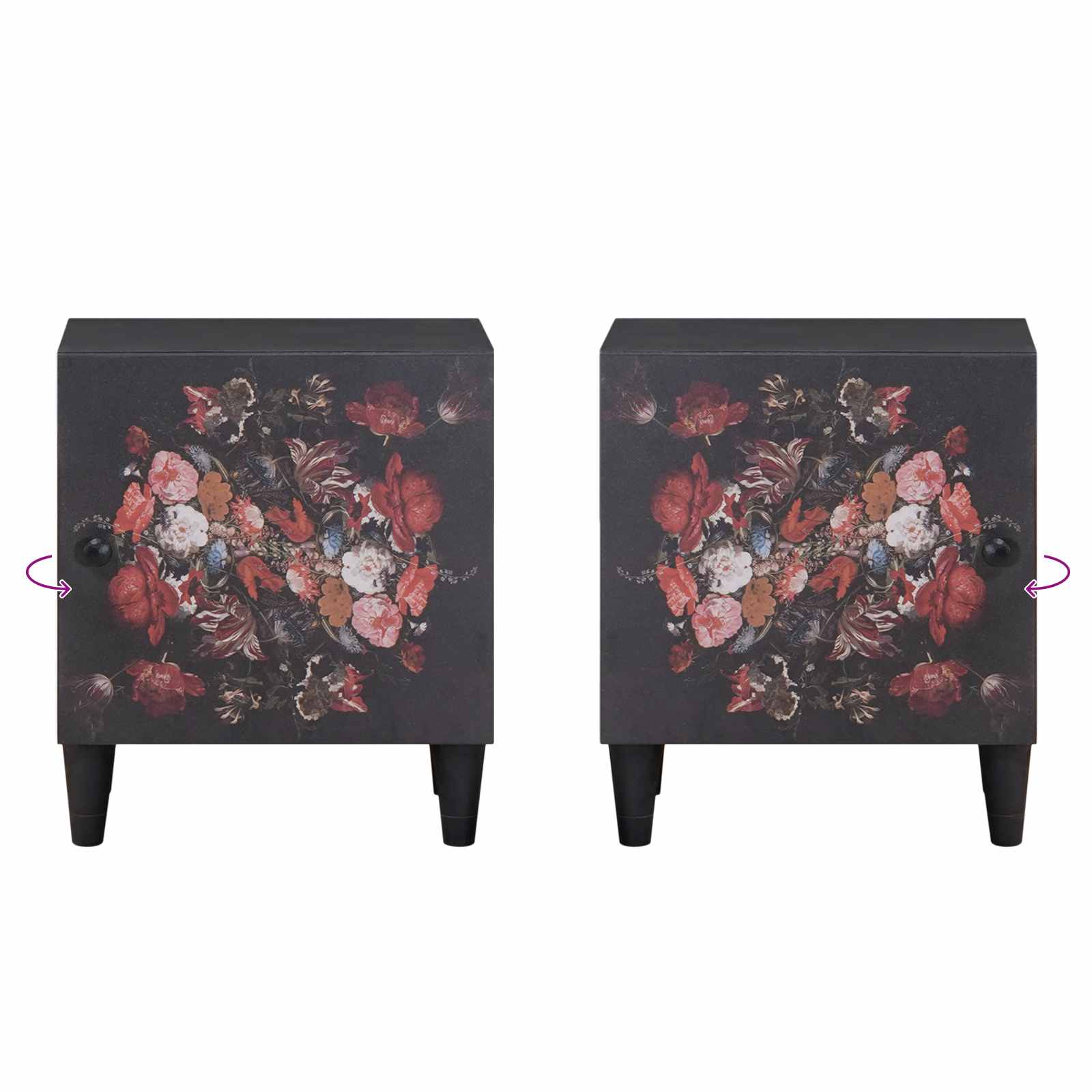 Comodino con porta 2 pcs Nero 40 x 33 x 46 cm 4018697