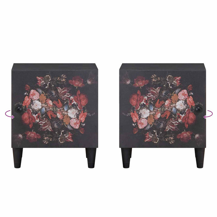 Comodino con porta 2 pcs Nero 40 x 33 x 46 cm 4018697