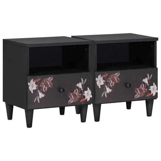 Comodino 2 pcs Marrone 40 x 33 x 46 cm Legno di mango massello 4018707