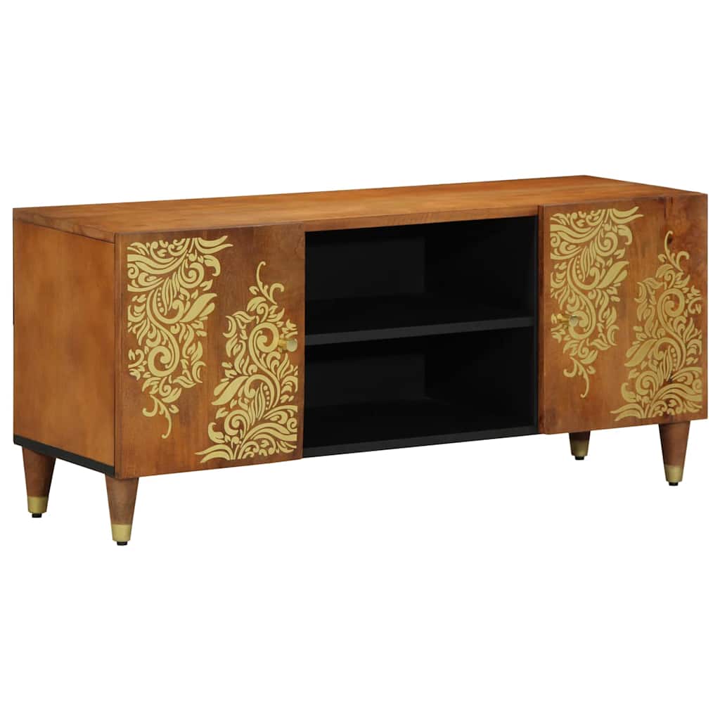 Mobile TV con scaffale-Credenza TV-Console TV Marrone miele 105 x 33 x 46 cm