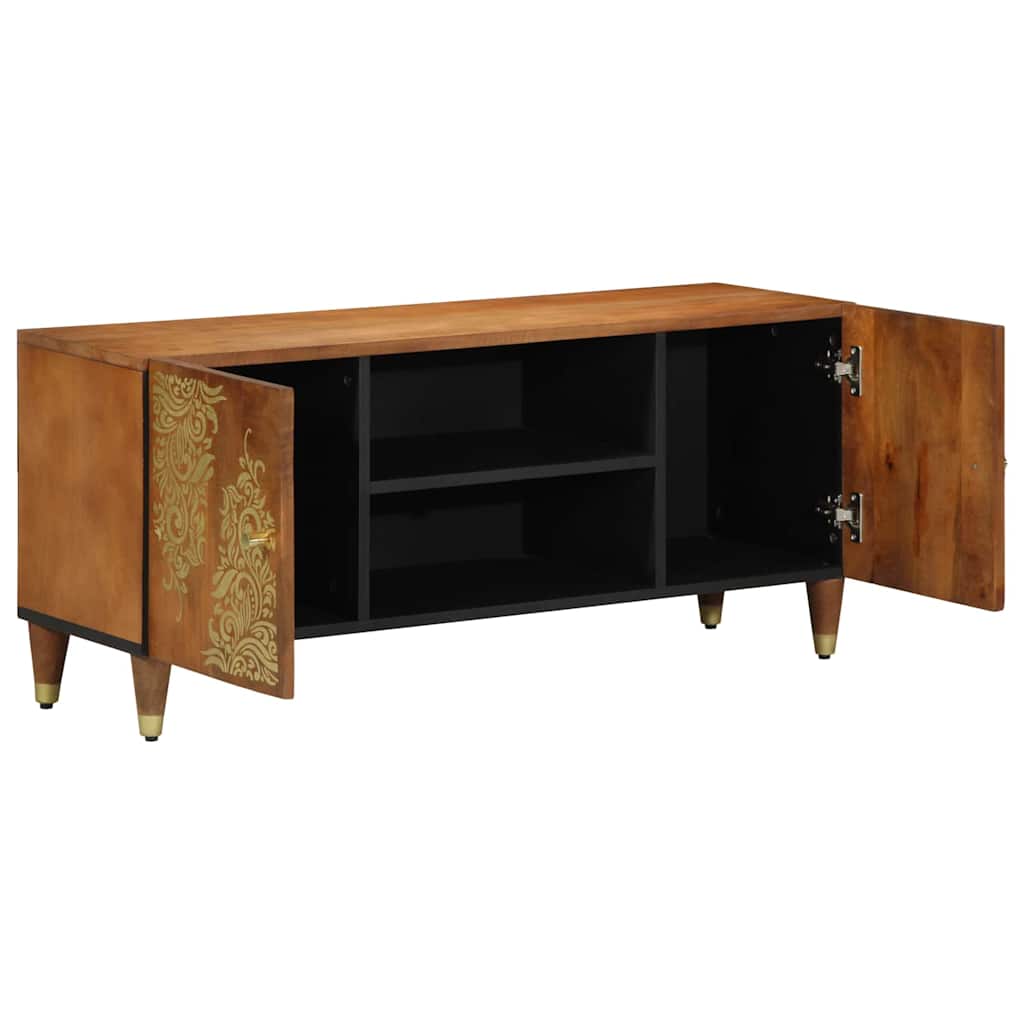 Mobile TV con scaffale-Credenza TV-Console TV Marrone miele 105 x 33 x 46 cm