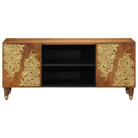 Mobile TV con scaffale-Credenza TV-Console TV Marrone miele 105 x 33 x 46 cm