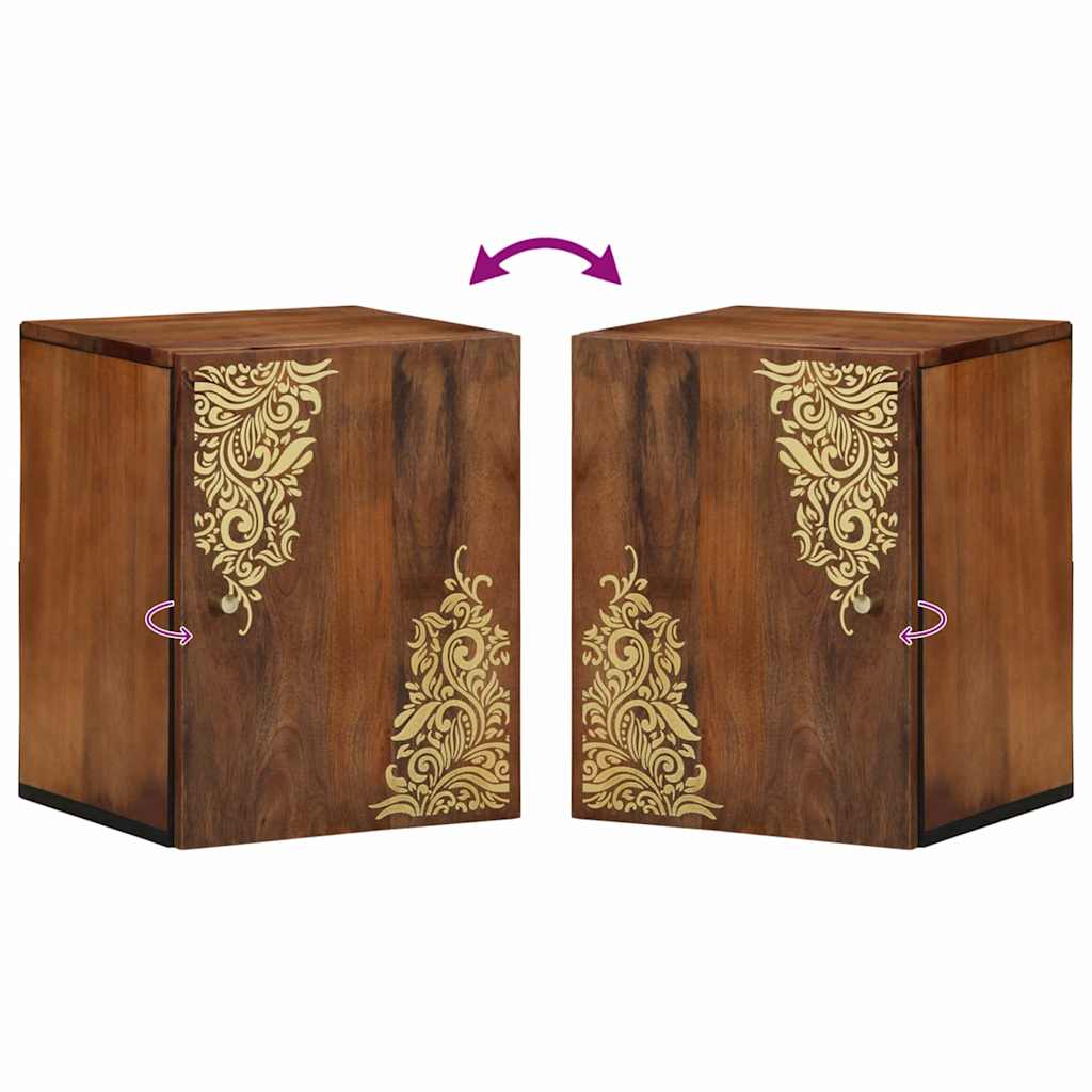 Armadio da bagno a muro marrone ambrato 38 x 33 x 48 cm 4018756