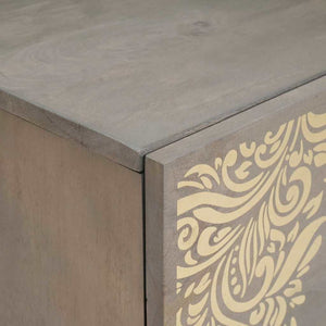 Armadio da Notte Grigio 40 x 33 x 46 cm legno massello di mango 4018768