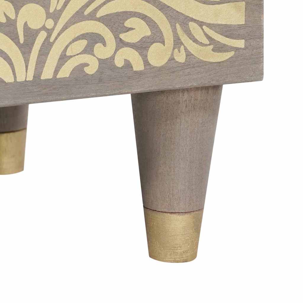 vidaXL Armadio da Notte Grigio 40 x 33 x 46 cm legno massello di mango