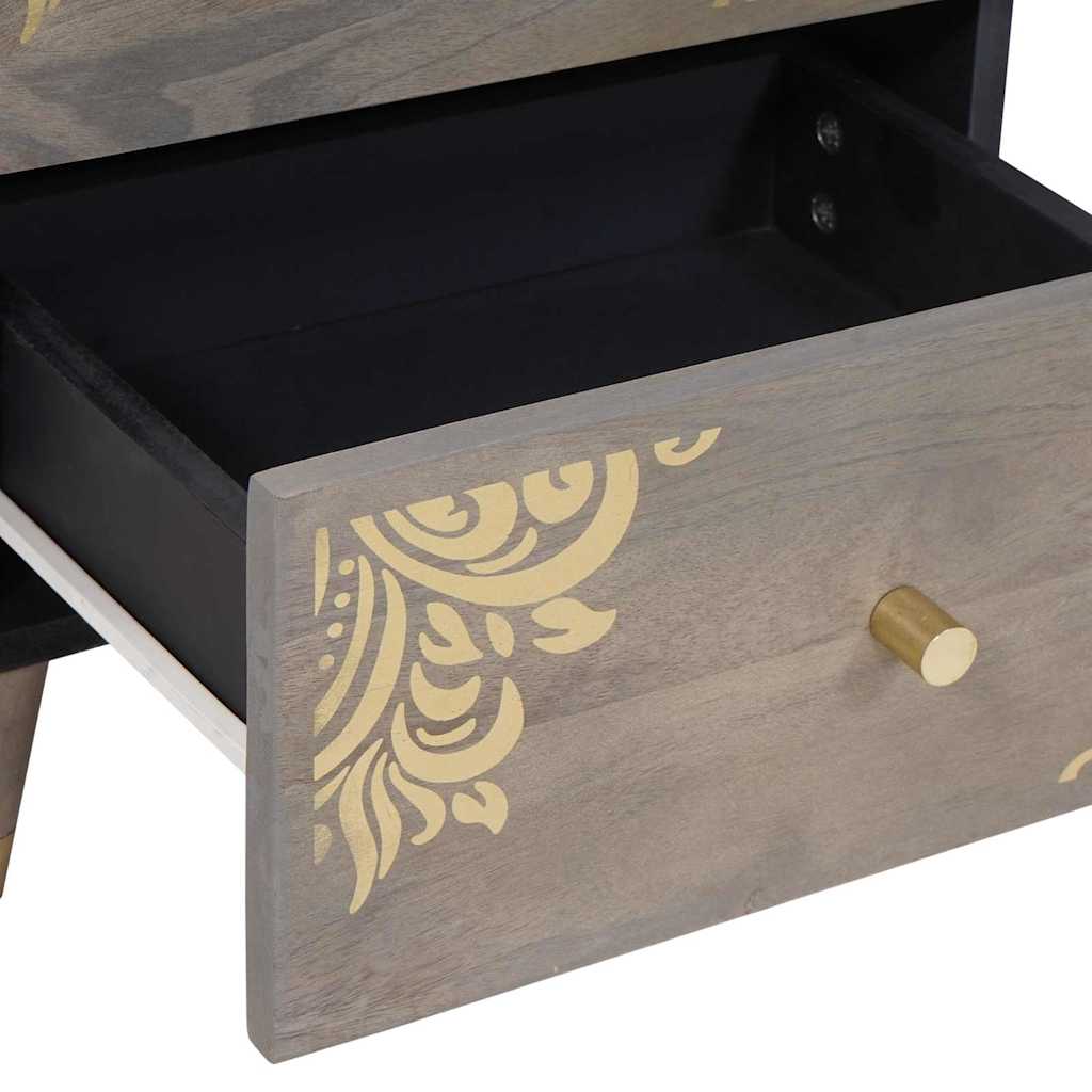 Armadio da Notte Grigio 40 x 33 x 46 cm legno massello di mango 4018770