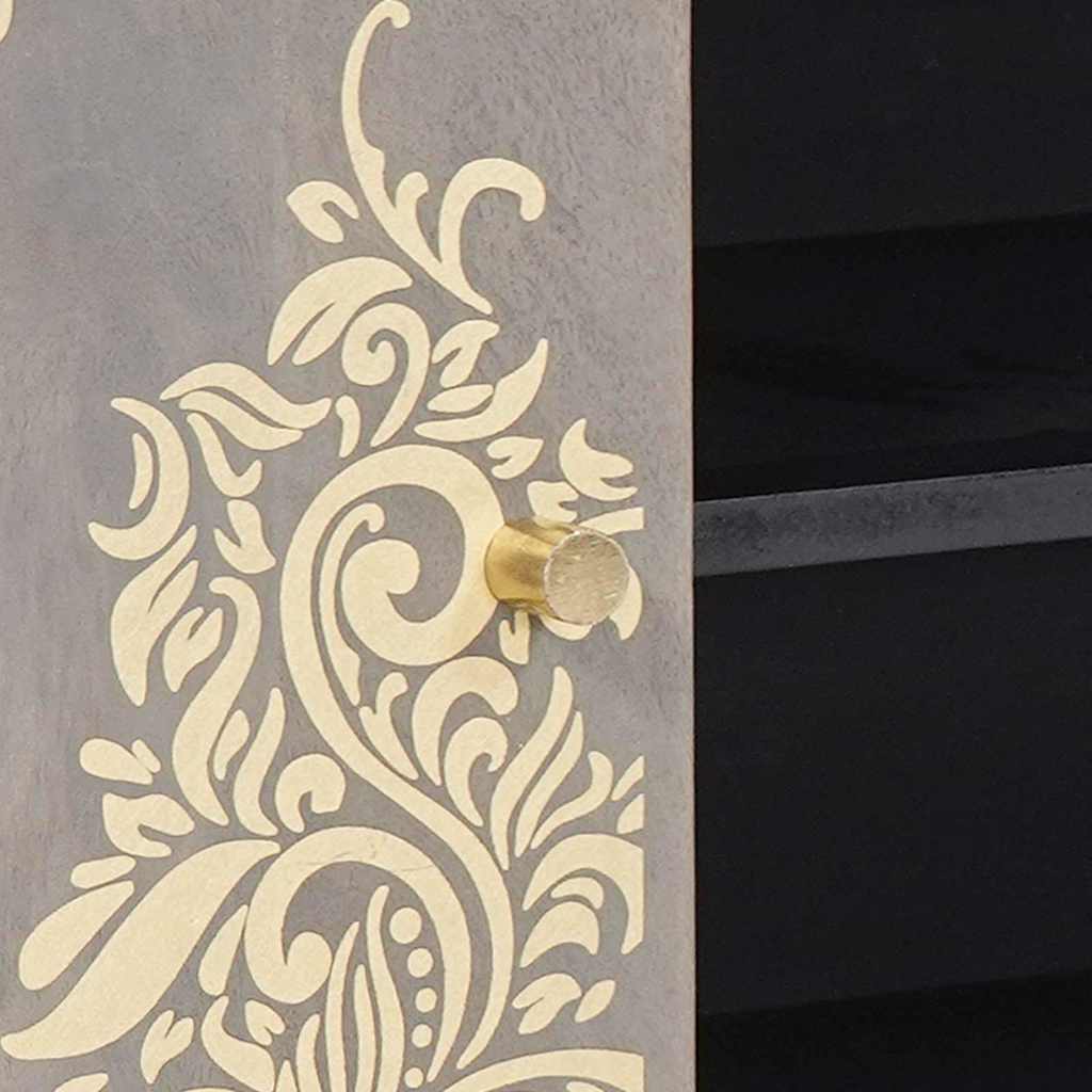 Mobile TV-Credenza TV-Console TV Grigio 105 x 33 x 46 cm Legno di mango massello 886787