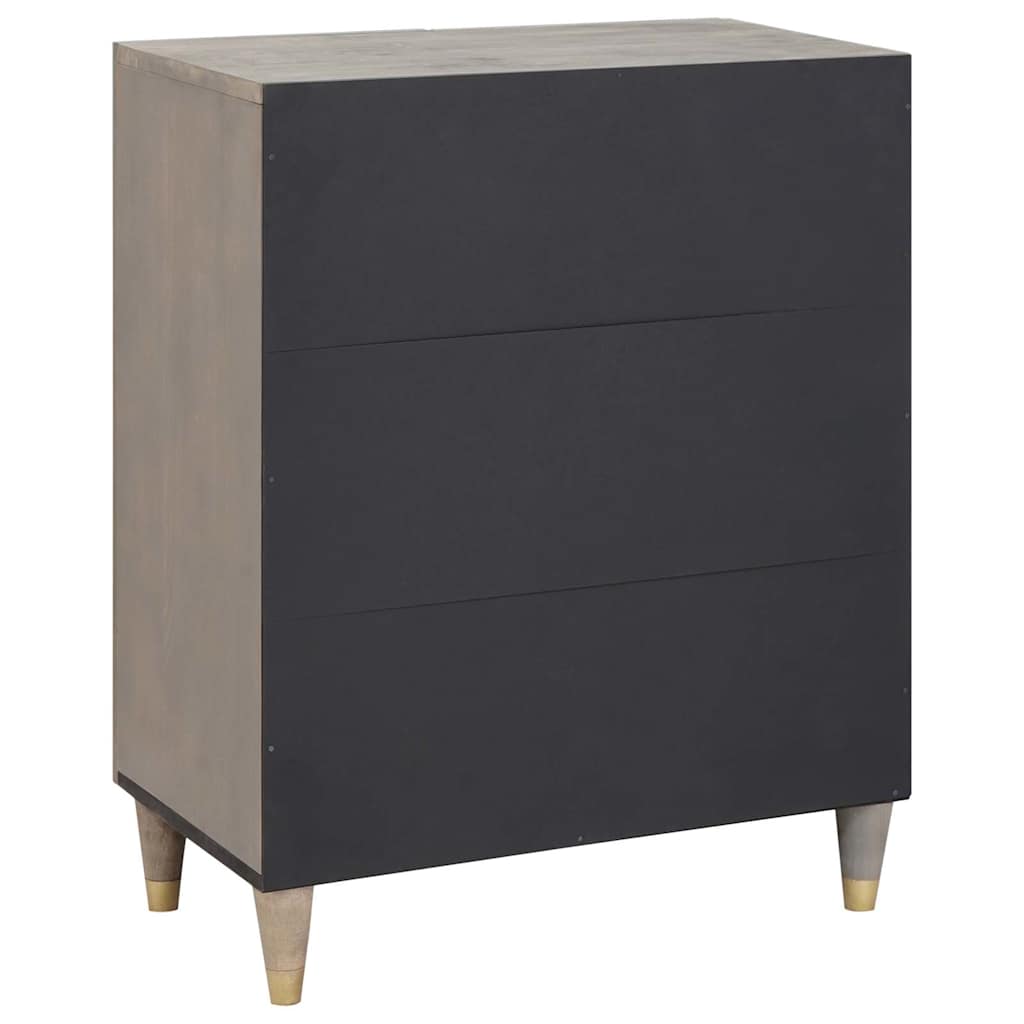 Credenza Grigio e Oro 60 x 33.5 x 75 cm Legno massello di mango 4018774