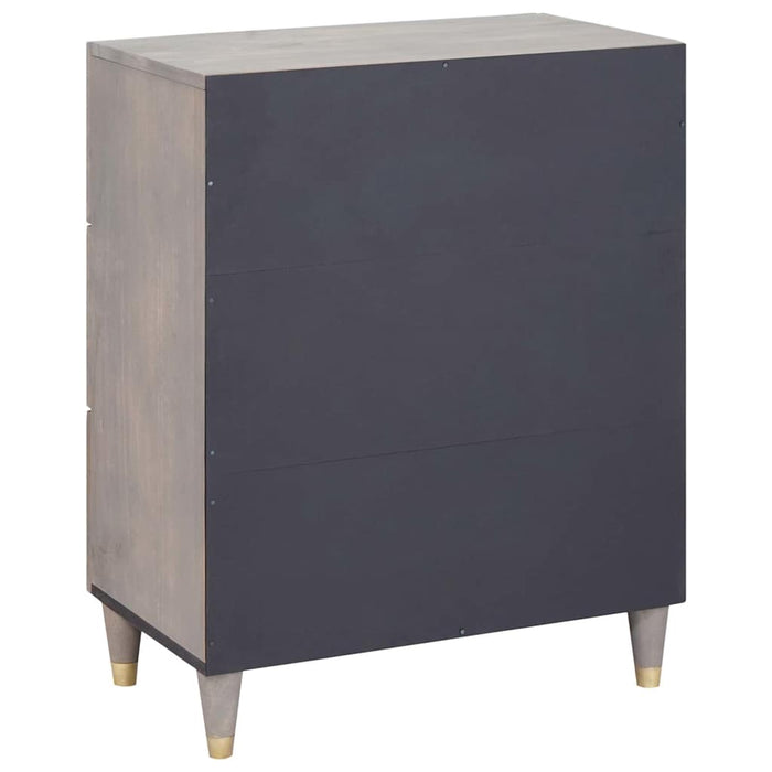 vidaXL Credenza Grigio e Oro 60 x 33.5 x 75 cm Legno massello di mango
