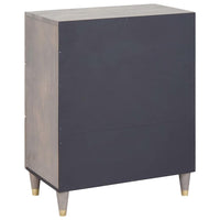 Credenza Grigio e Oro 60 x 33.5 x 75 cm Legno massello di mango 4018775